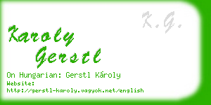 karoly gerstl business card